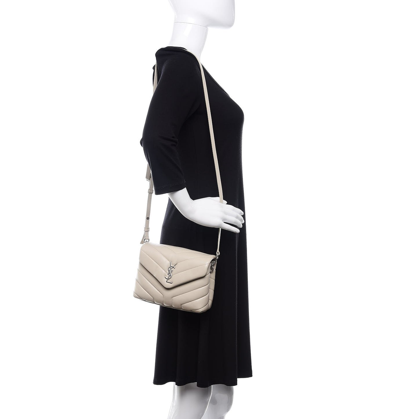 Calfskin Y Quilted Monogram Toy Loulou Crossbody Bag Ivory