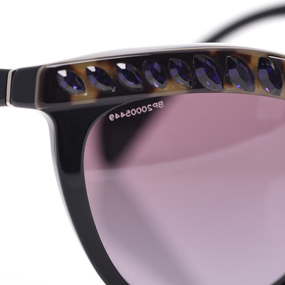 Prada Crystal Cat Eye Sunglasses SPR 04P Black Havana 7 of 8