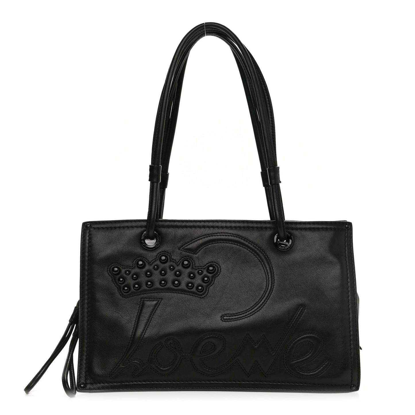Nappa Chain Logo Shopper Tote Black