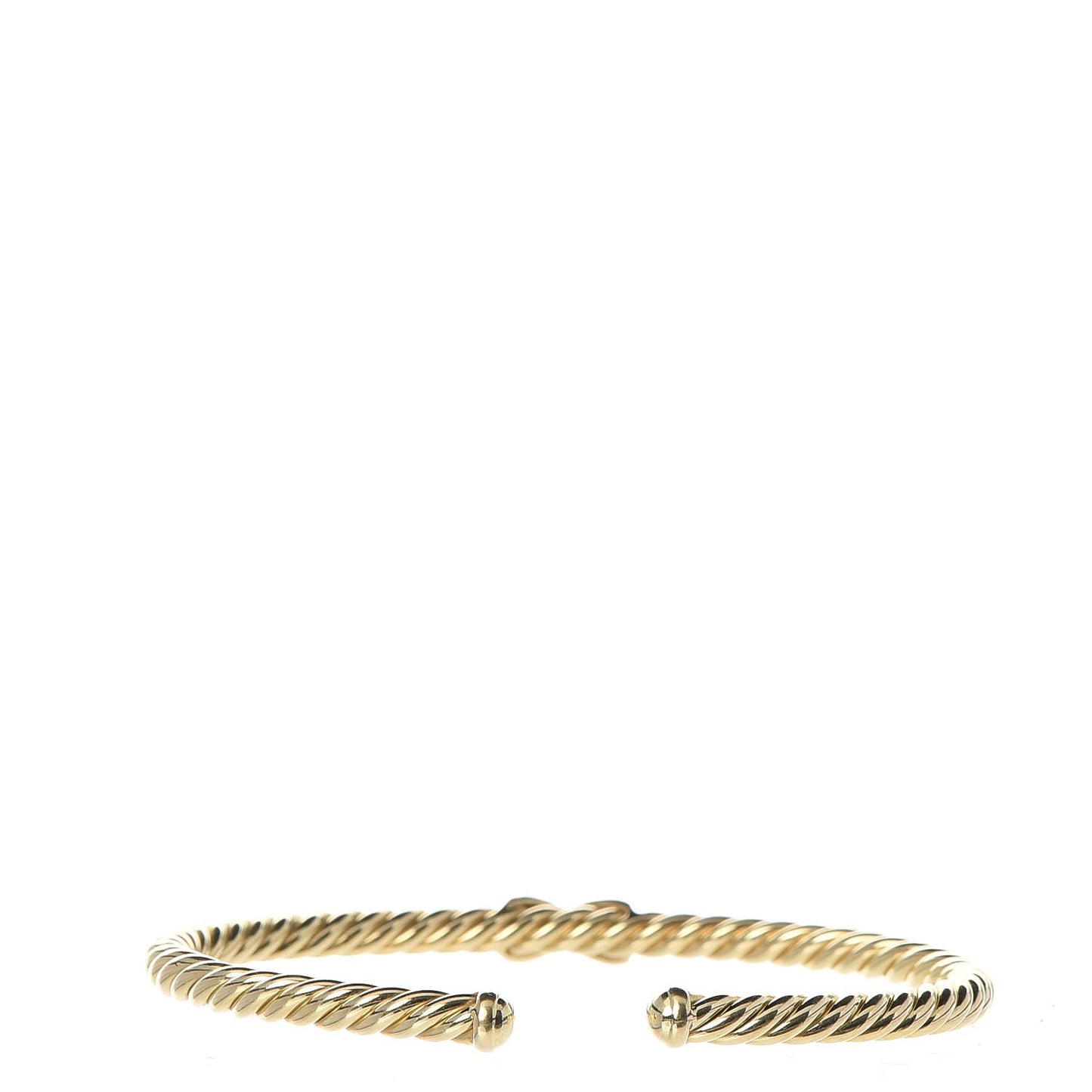 18K Yellow Gold Diamond 4mm Cablespira X Station Cable Bracelet