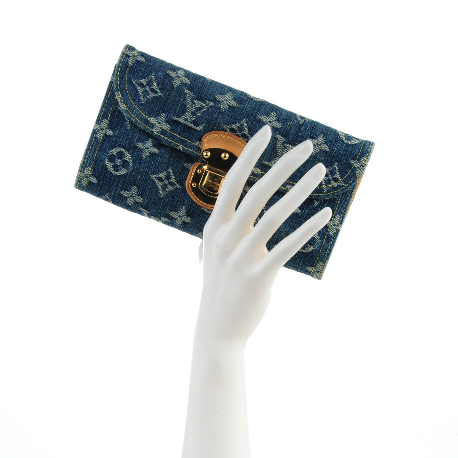 Louis Vuitton Denim Amelia Wallet Blue 2 of 7