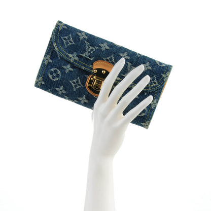 Louis Vuitton Denim Amelia Wallet Blue 2 of 7