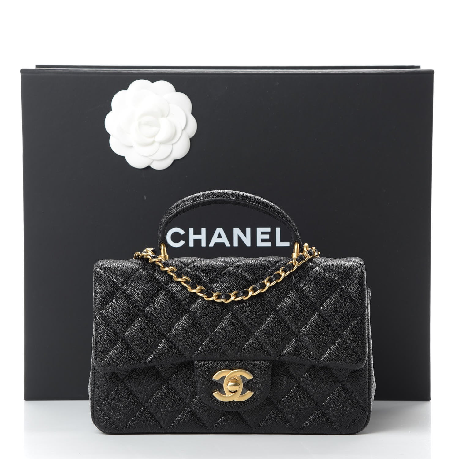 Chanel Caviar Quilted Mini Top Handle Rectangular Flap Black 11 of 11