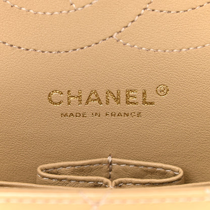 Chanel Patent Quilted Accordion Double Flap Beige 5 of 12
