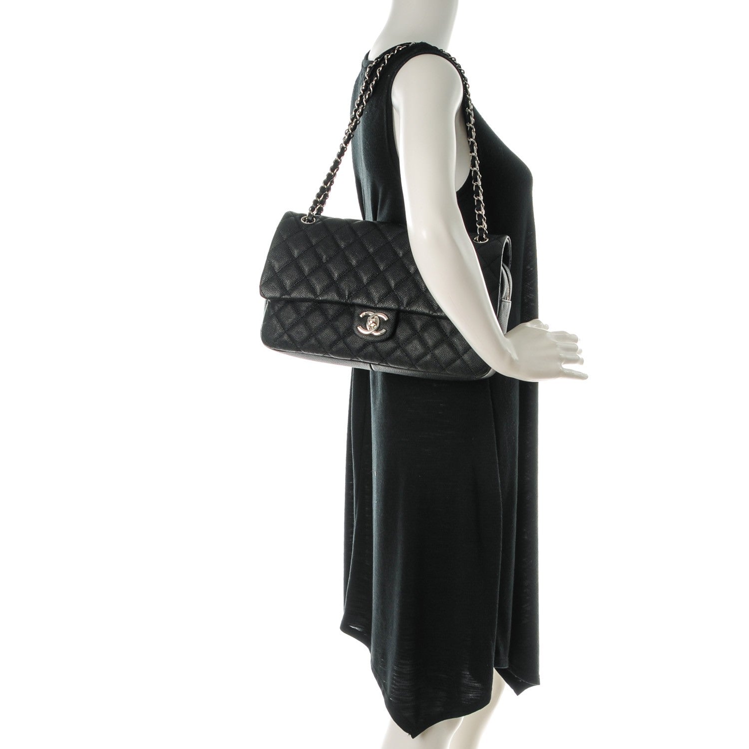 Chanel Caviar Quilted Jumbo Easy Flap Black 2 of 8