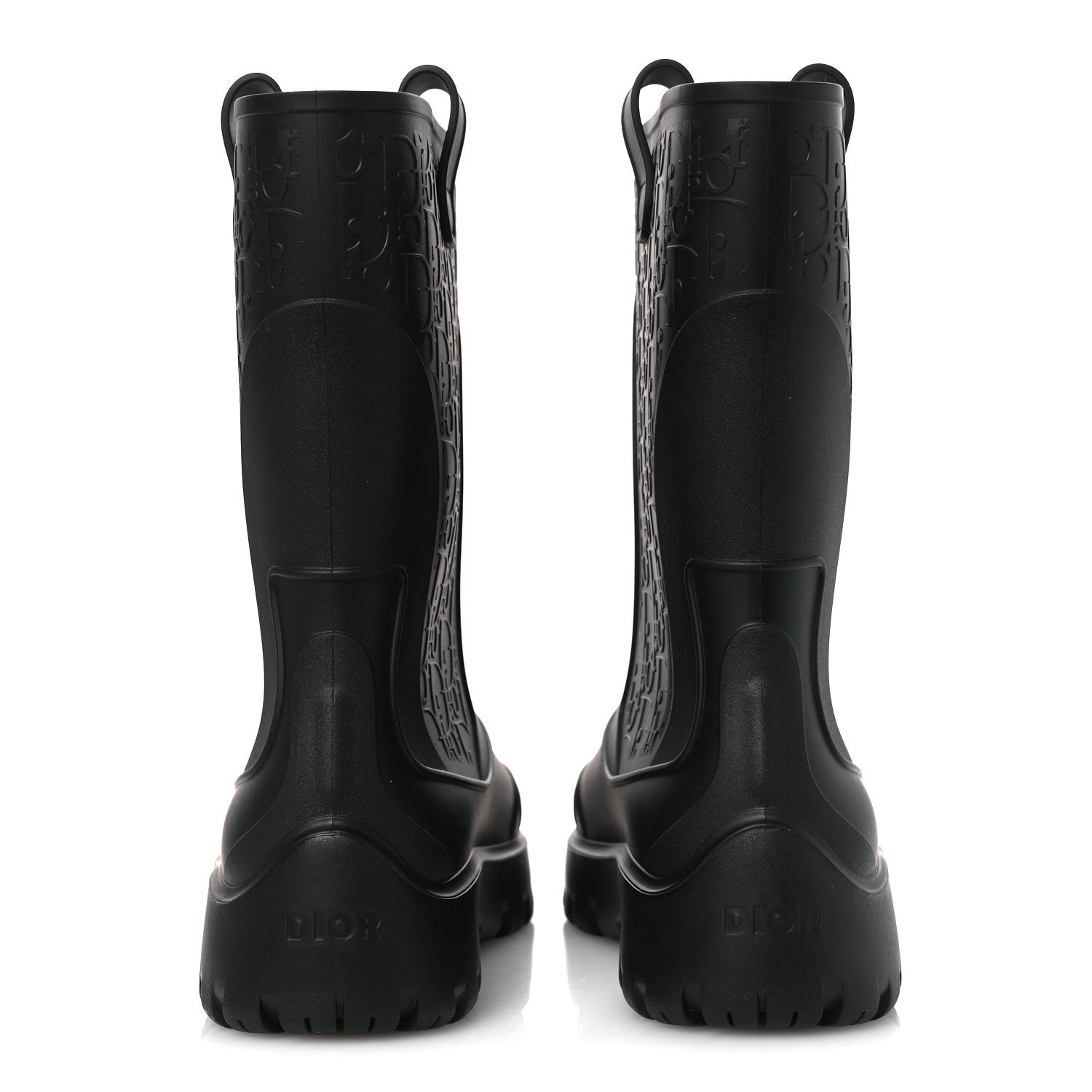 Christian Dior Rubber Oblique Mens Garden Rain Boots 43 Black