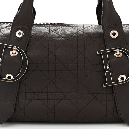 Christian Dior Deerskin Cannage Stitched Boston Dark Brown 8 of 11