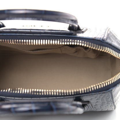 Givenchy Calfskin Crocodile Embossed Small Antigona Deep Blue 5 of 9