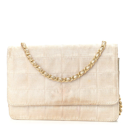 Chanel Nylon Travel Wallet On Chain WOC Metallic Gold 1 of 12