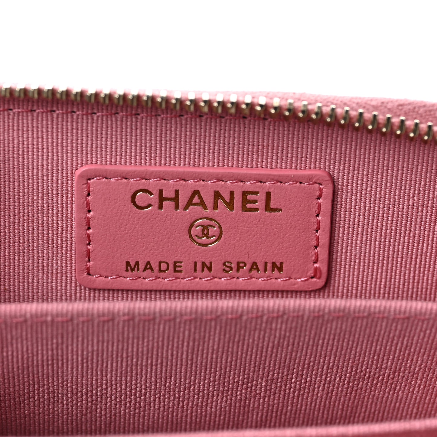 Caviar Quilted Zip Coin Purse Pink