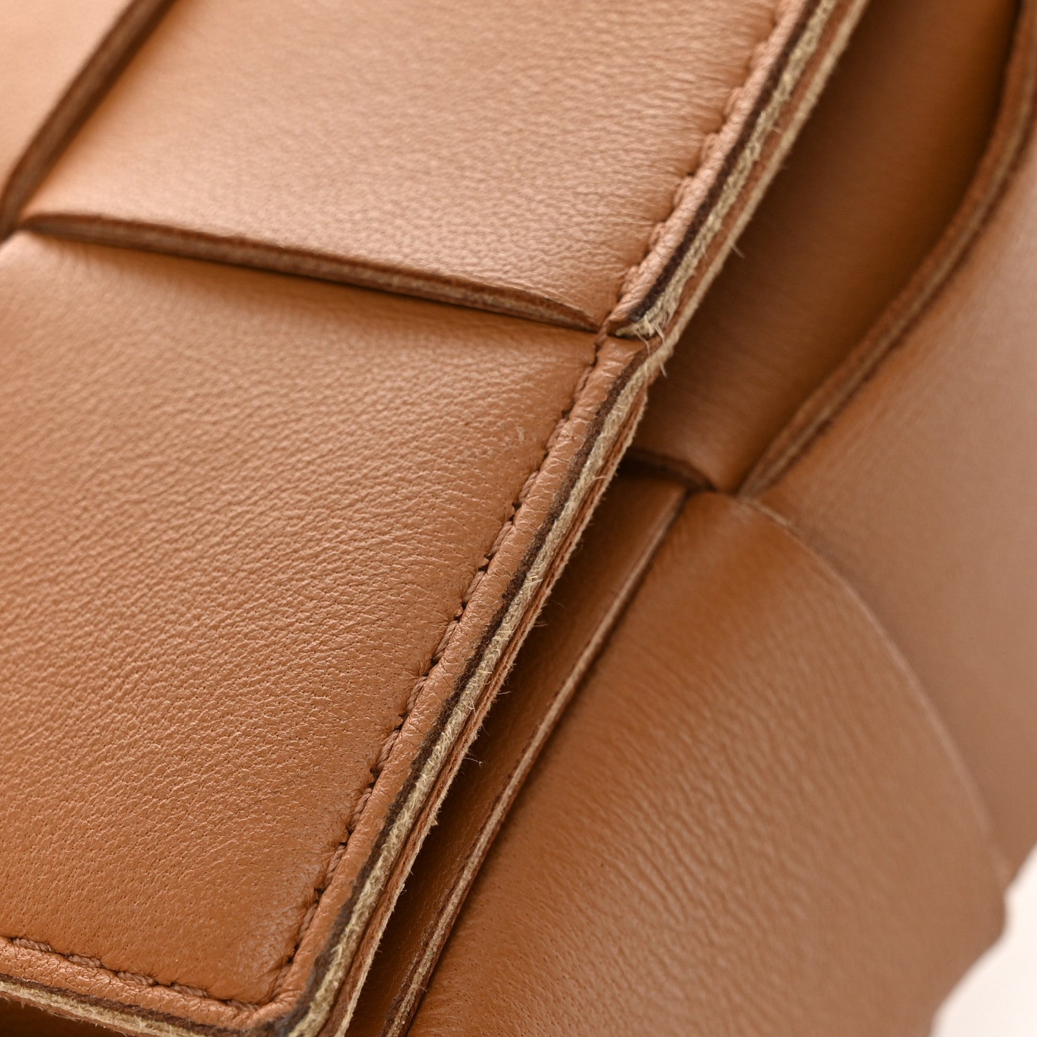 Bottega Veneta Lambskin Maxi Intrecciato Cassette Crossbody Bag Caramel 11 of 13