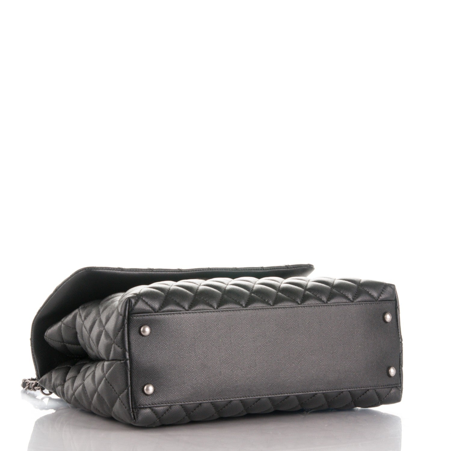 Chanel Caviar Lizard Quilted Medium Coco Handle Flap Black 5 of 9