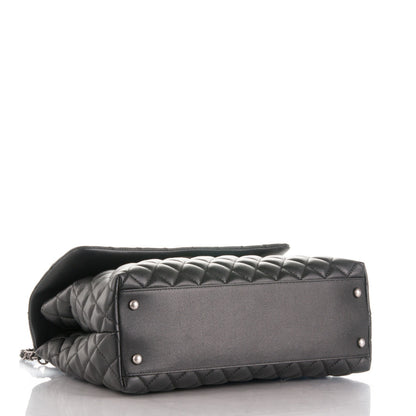 Chanel Caviar Lizard Quilted Medium Coco Handle Flap Black 5 of 9