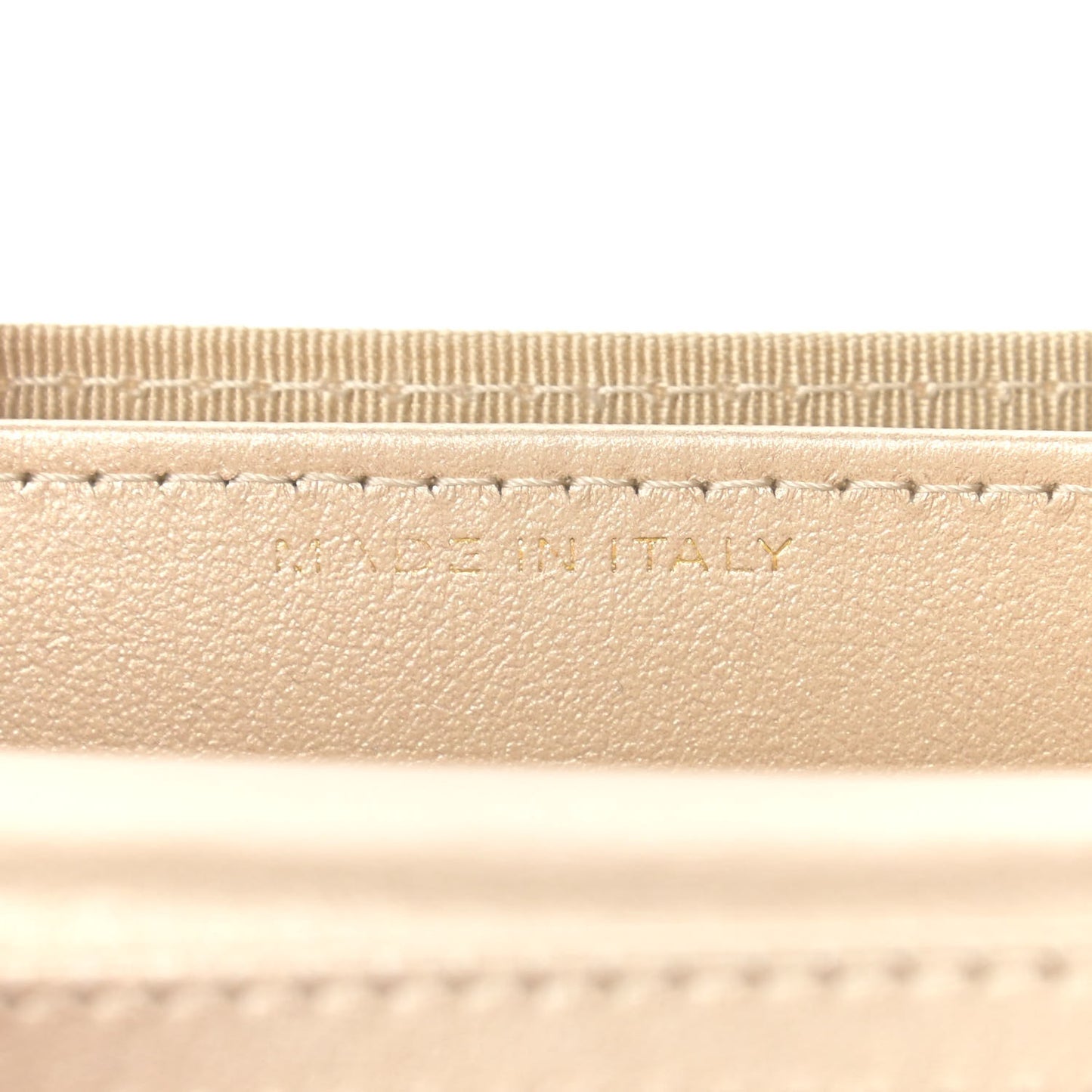 Metallic Lambskin Quilted Flap Card Holder On Chain Gold