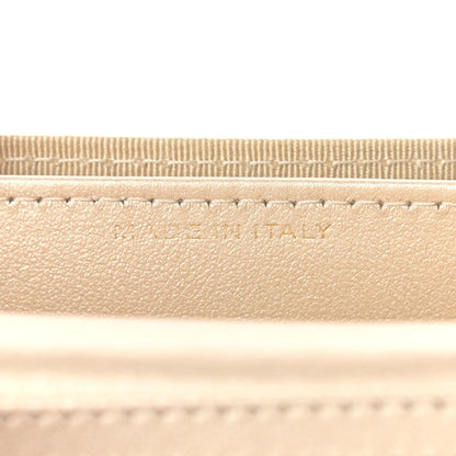 Chanel Metallic Lambskin Quilted Flap Card Holder On Chain Gold 7 of 10