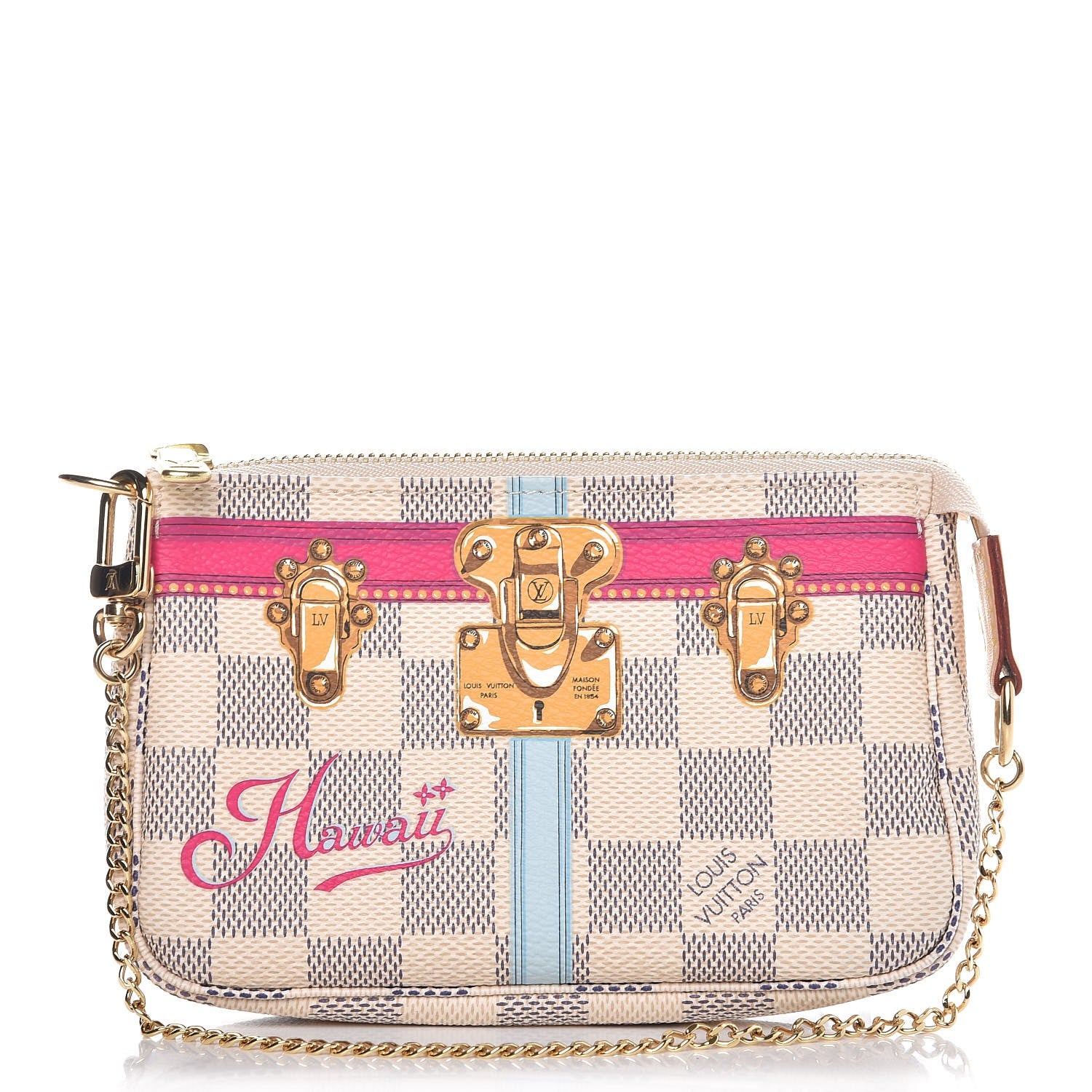 Louis Vuitton Damier Azur Summer Trunks Hawaii Mini Pochette Accessories 1 of 8