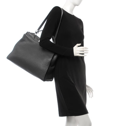 Fendi Cuoio Romano Selleria Bi-Color Large Peekaboo Iconic Satchel Asfalto Latte 3 of 13