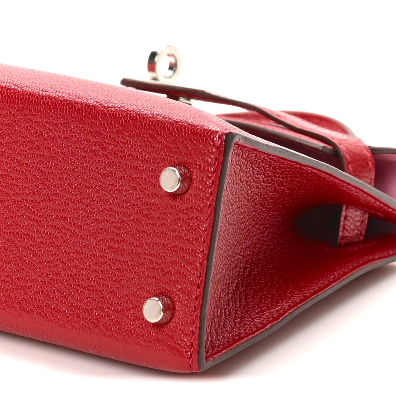 Hermes Chevre Mysore Verso Mini Kelly Sellier 20 Rouge Casaque Bubblegum 10 of 11