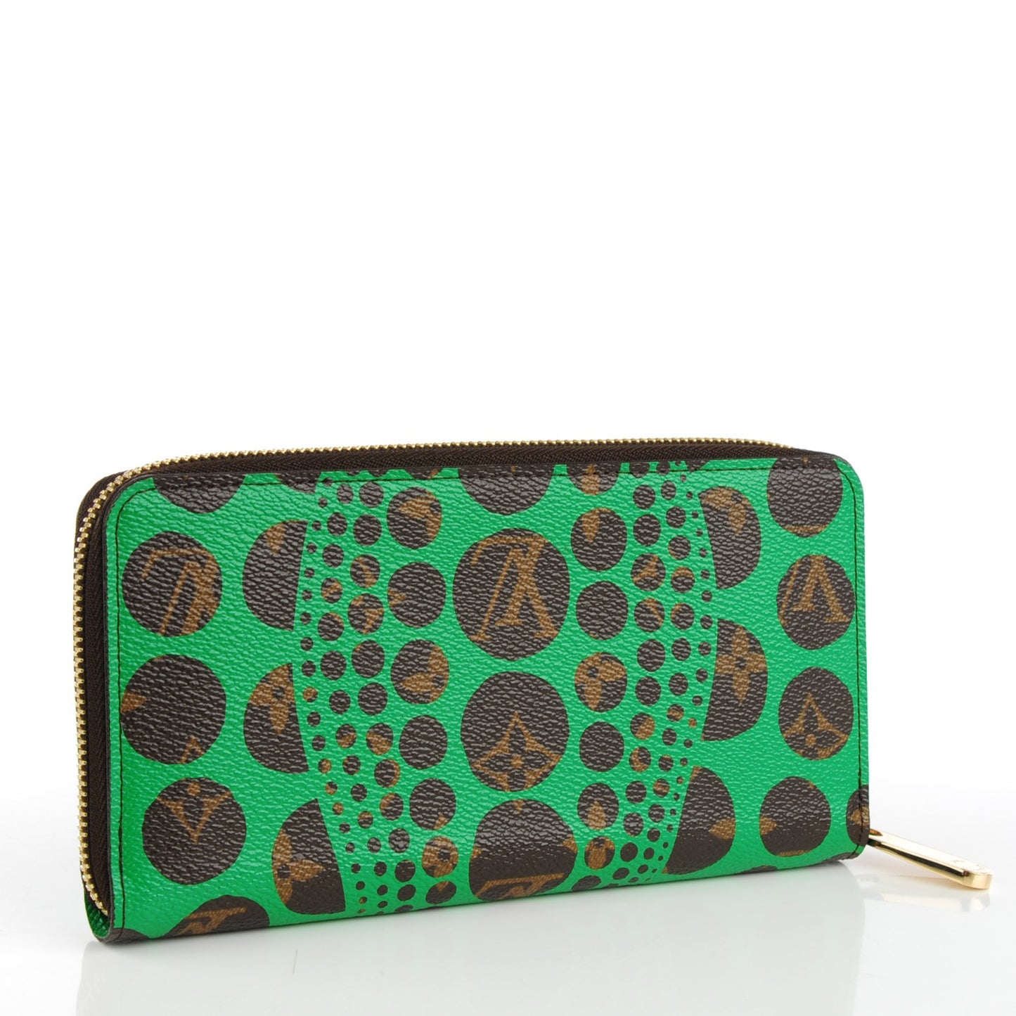 Monogram Kusama Pumpkin Dots Zippy Wallet Green
