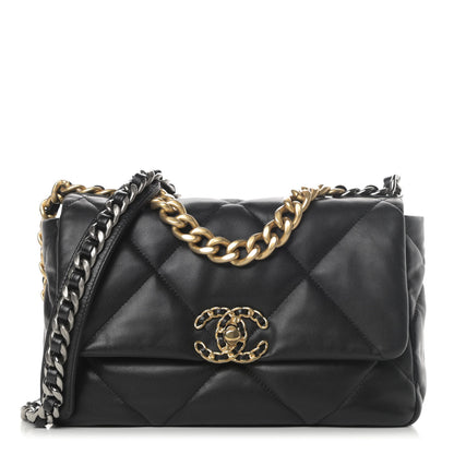Chanel Goatskin Quilted Medium Chanel 19 Flap Black 1 of 12