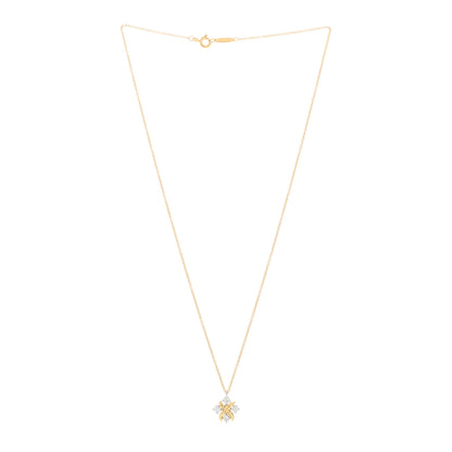 Tiffany Platinum 18K Yellow Gold Diamond Schlumberger Lynn Pendant Necklace 2 of 4