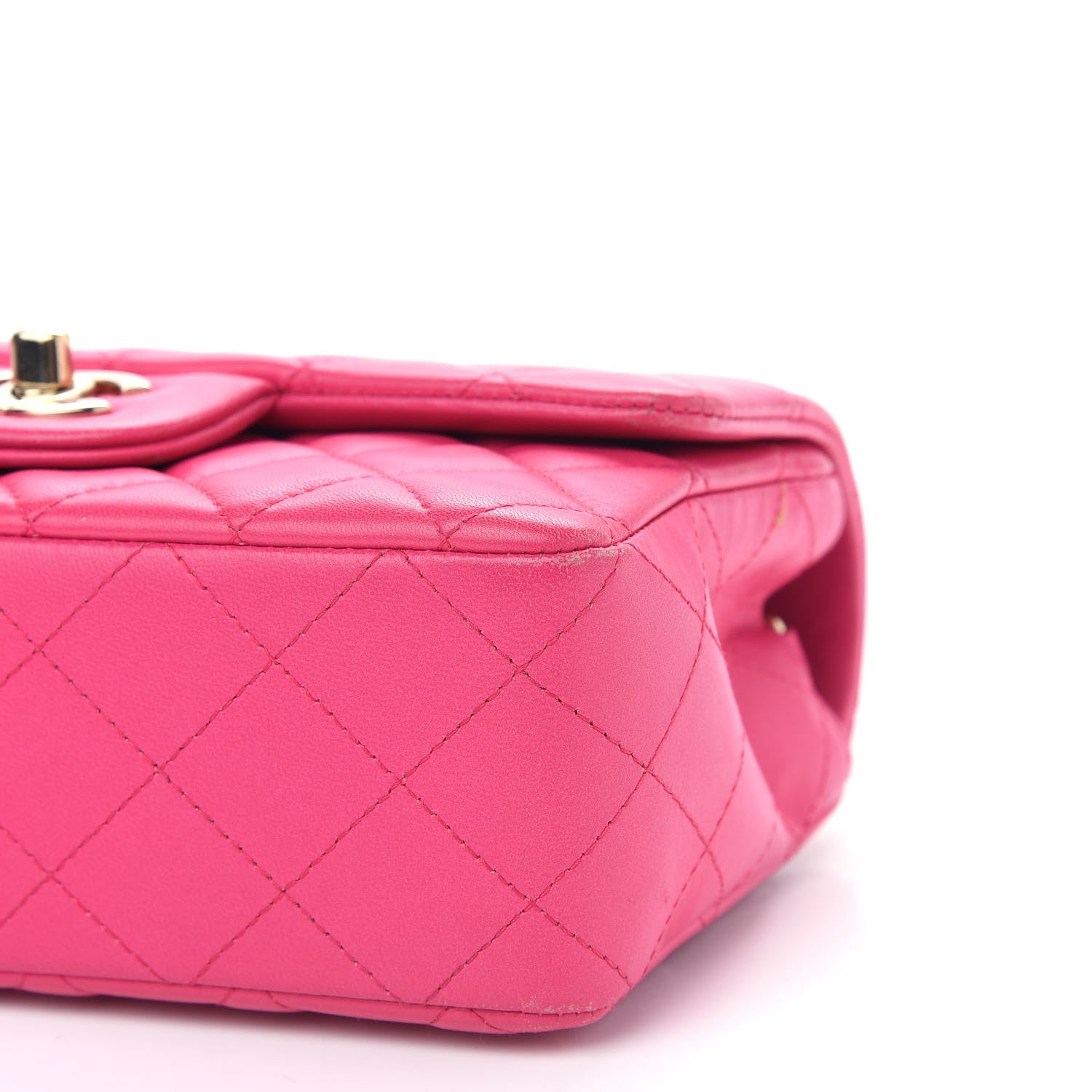 Chanel Lambskin Quilted Mini Rectangular Flap Fuchsia 9 of 11