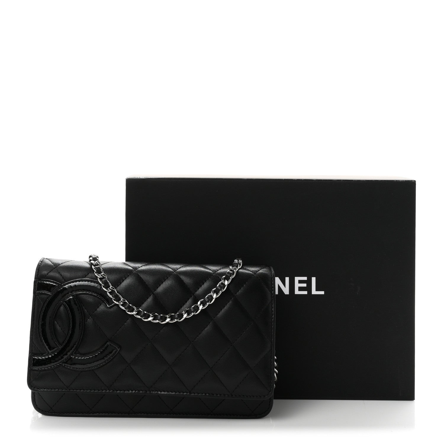 Chanel Calfskin Quilted Cambon Wallet on Chain WOC Black 12 of 12