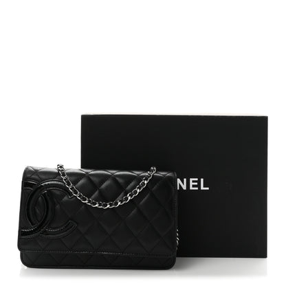 Chanel Calfskin Quilted Cambon Wallet on Chain WOC Black 12 of 12
