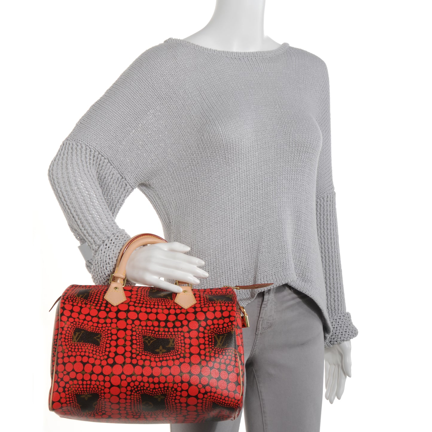 Monogram Kusama Town Speedy 30 Red