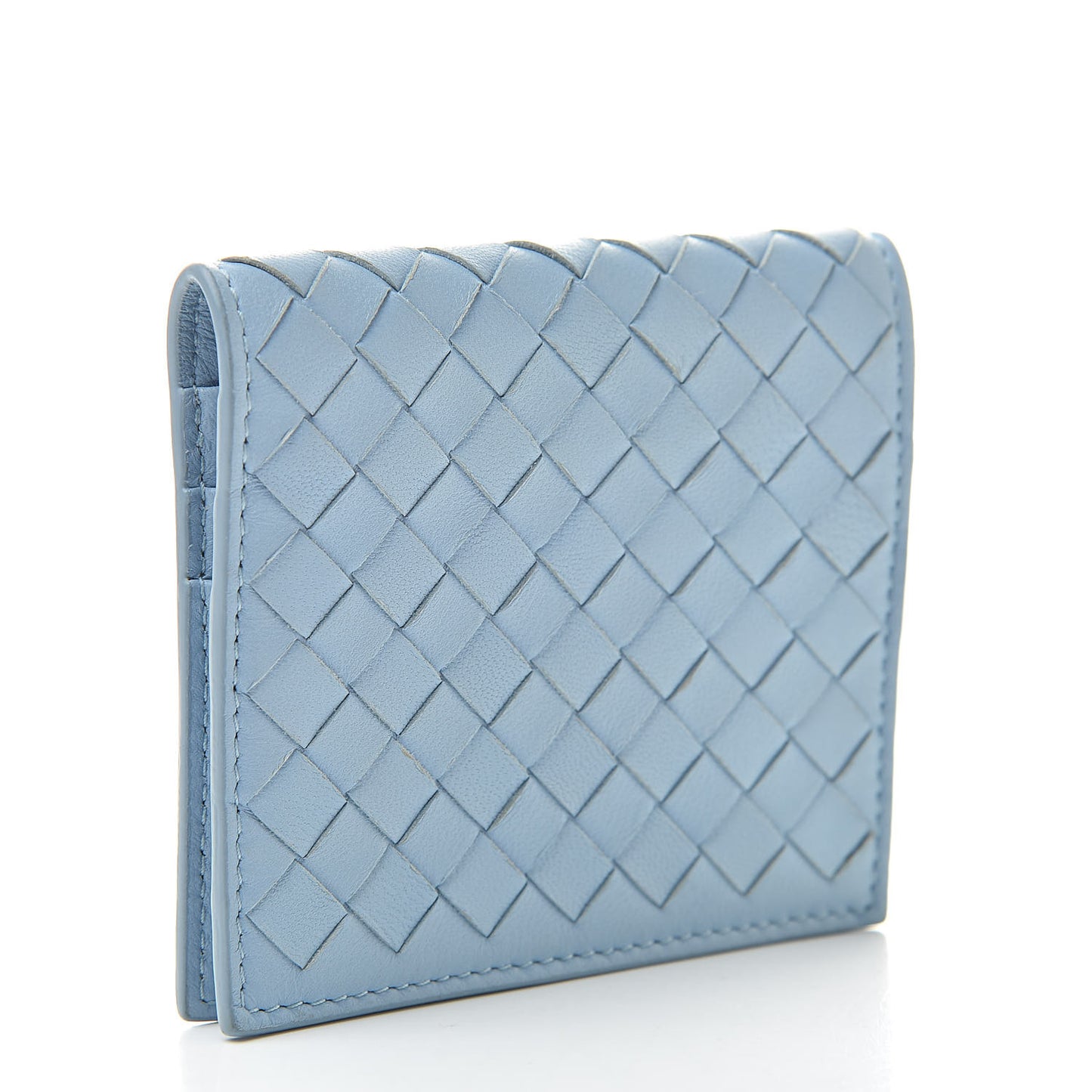 Nappa Intrecciato Card Holder Light Blue
