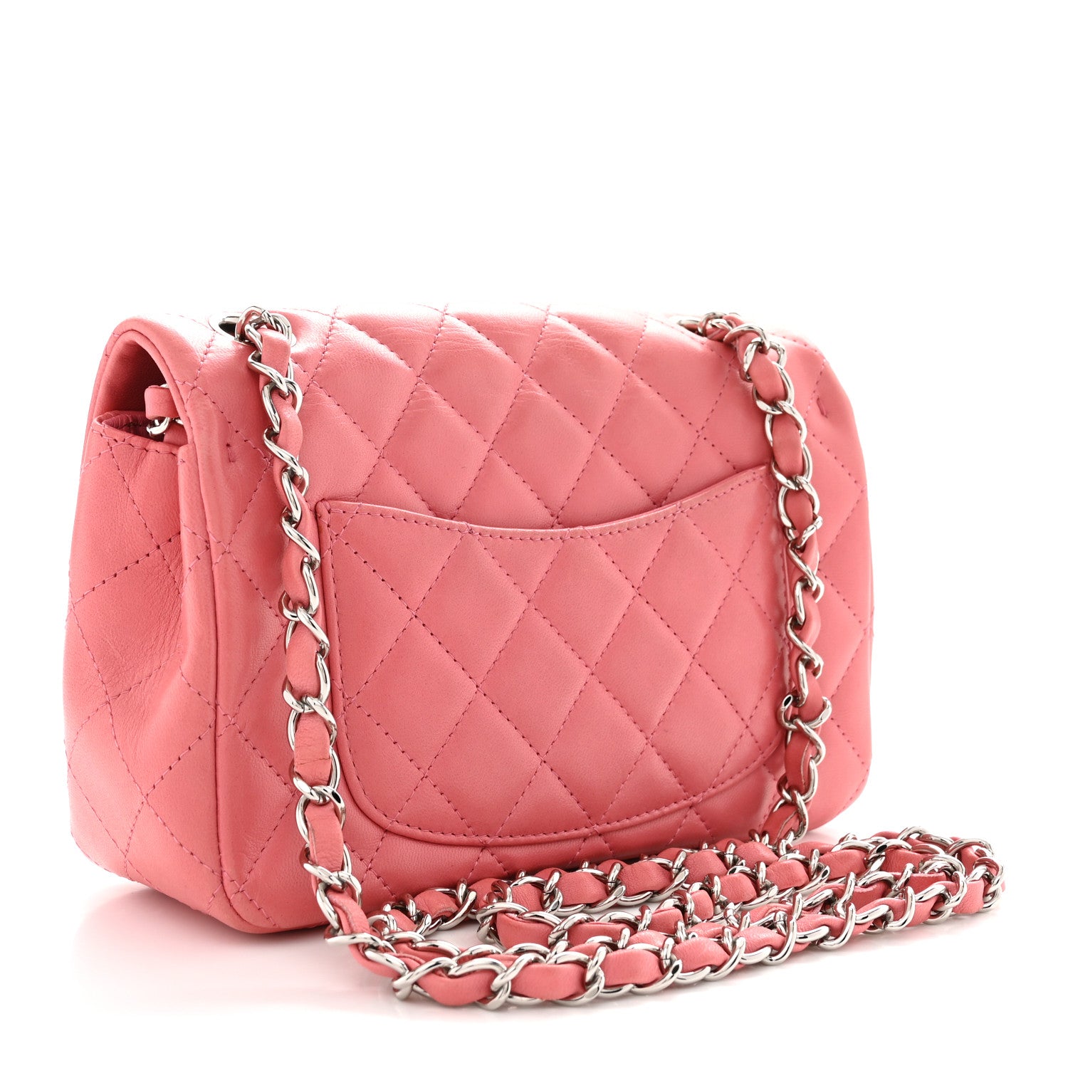 Chanel Lambskin Quilted Mini Rectangular Flap Pink 3 of 10