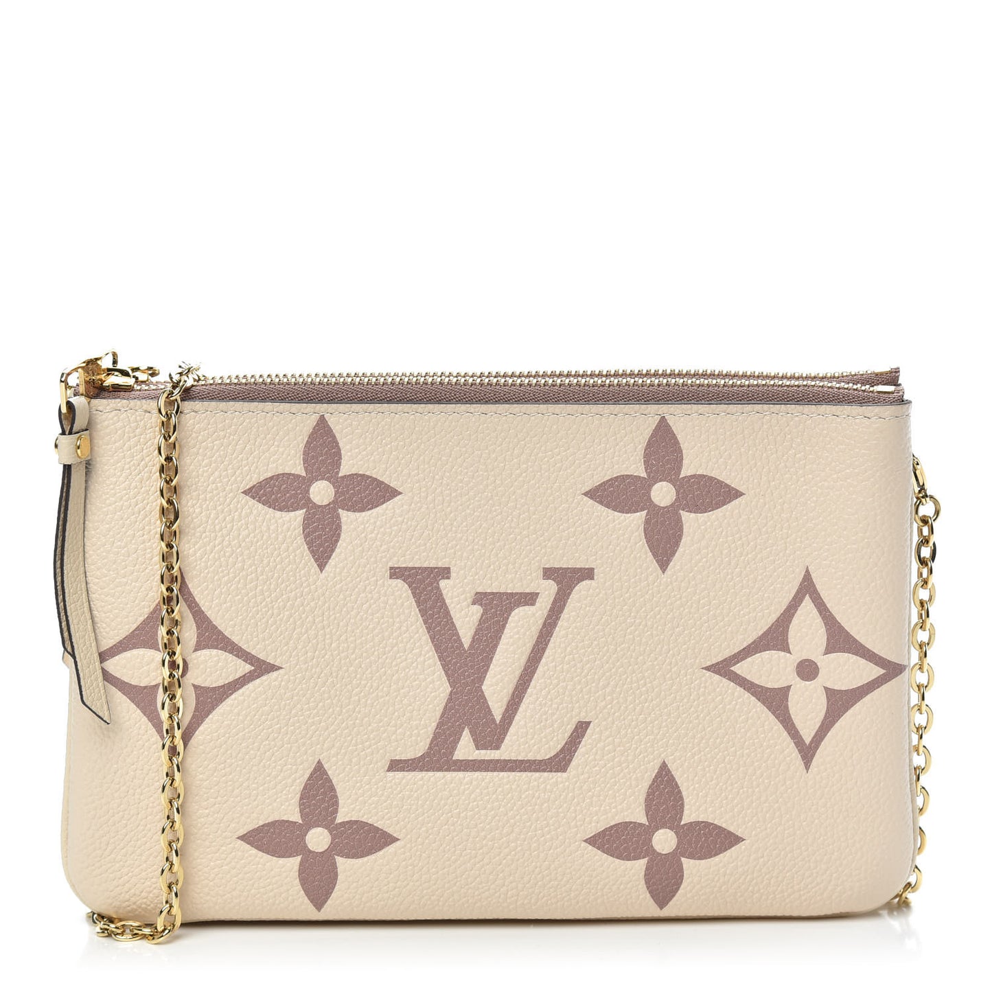 Empreinte Monogram Giant Double Zip Pochette Creme Bois De Rose