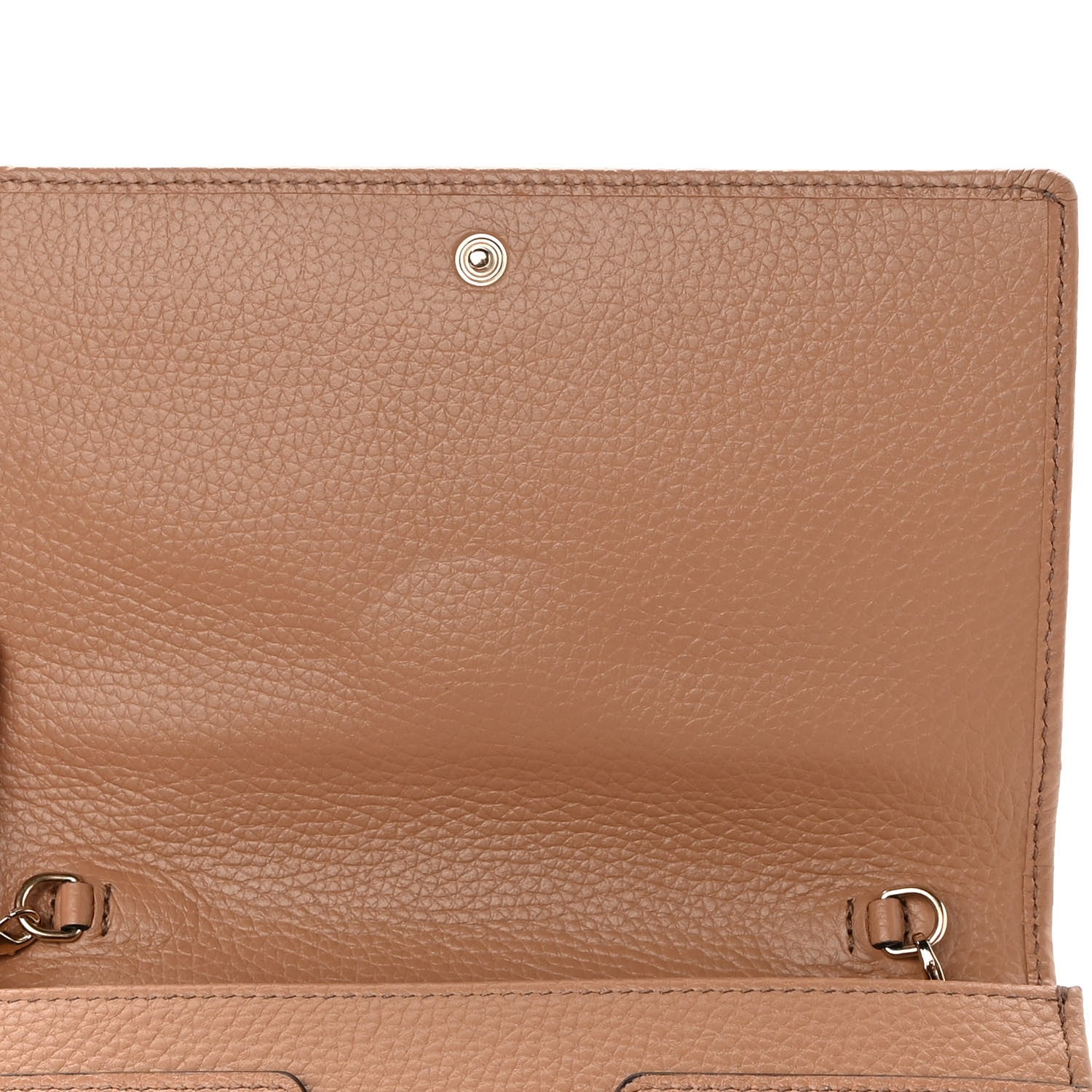 Gucci Pebbled Calfskin Soho Wallet on Chain Camelia 11 of 12