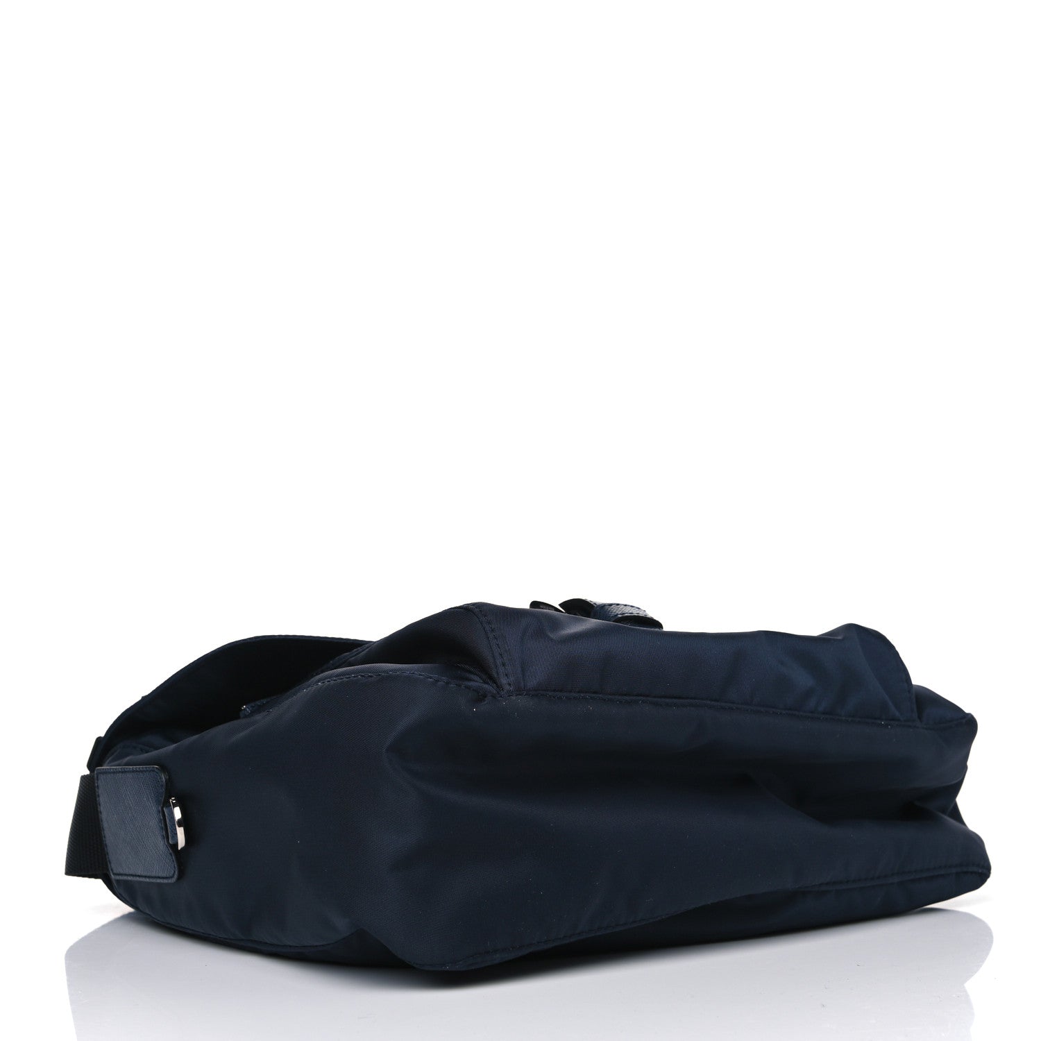 Prada Nylon Vela Saffiano Single Buckle Messenger Shoulder Bag Blue Black 3 of 4