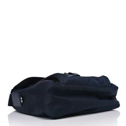 Prada Nylon Vela Saffiano Single Buckle Messenger Shoulder Bag Blue Black 3 of 4