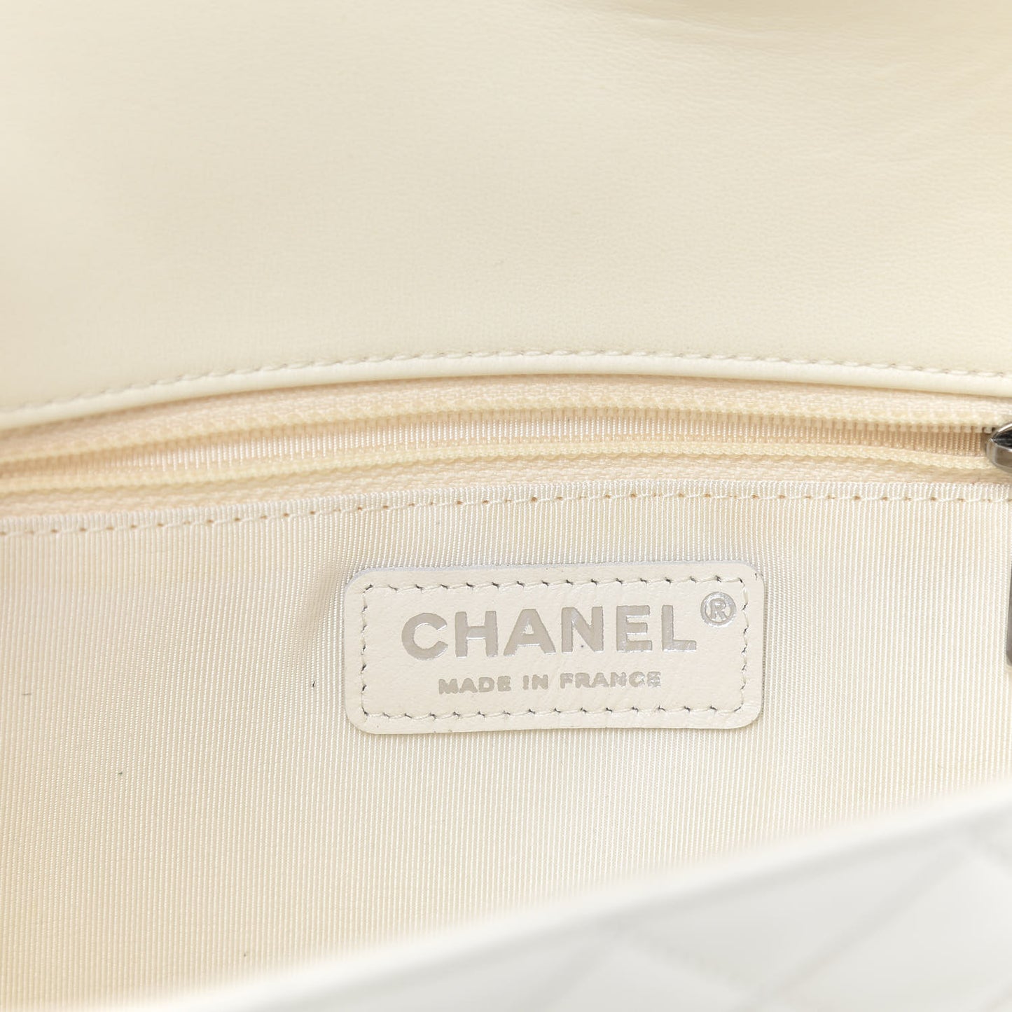 Quilted Lambskin Small Hula Hoop Flap Ivory