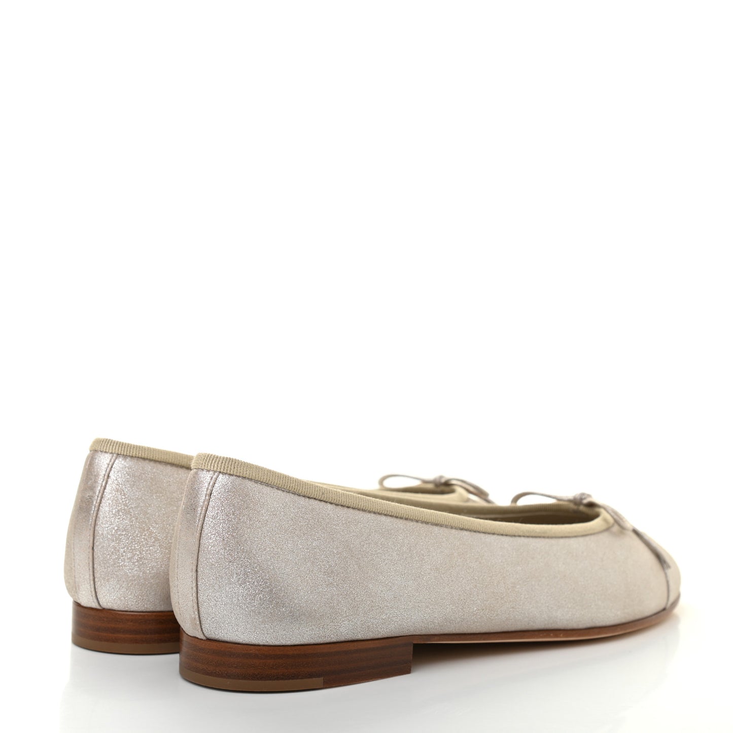 Metallic Goatskin Cap Toe CC Ballerina Flats 39.5 Gold