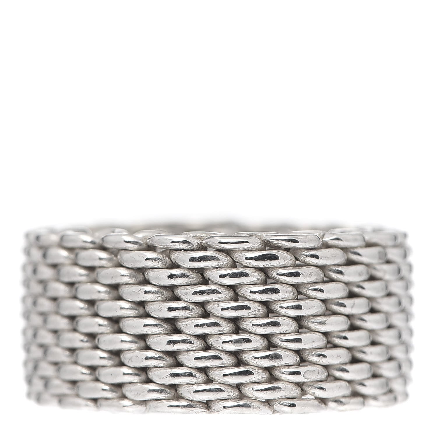 Tiffany Sterling Silver Mesh Somerset Ring 48 4.5 3 of 4