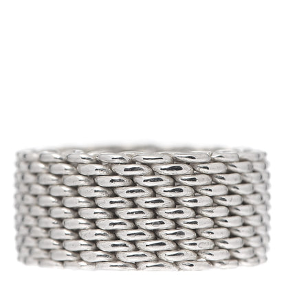 Tiffany Sterling Silver Mesh Somerset Ring 48 4.5 3 of 4