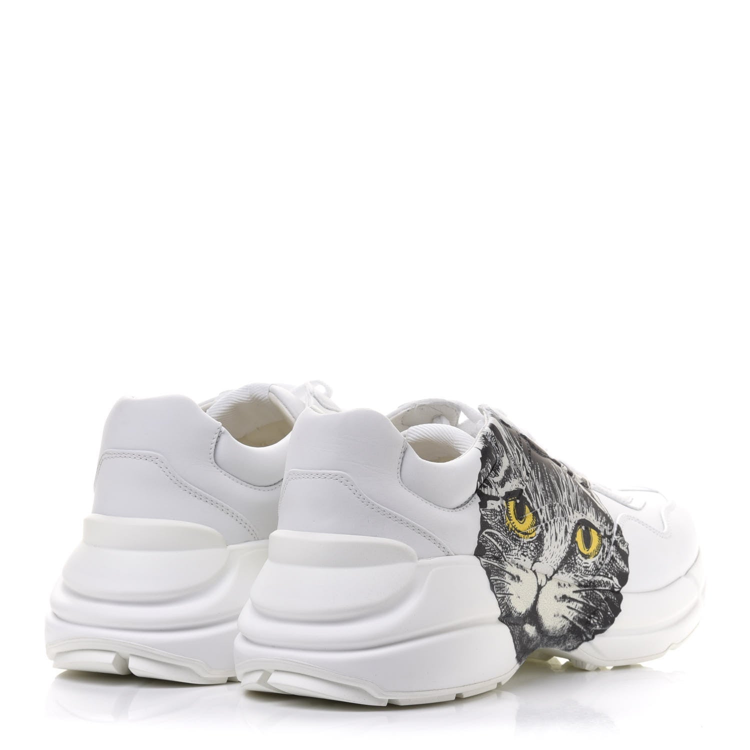 Gucci Calfskin Mystic Cat Rhyton Sneakers 40 Great White 4 of 9