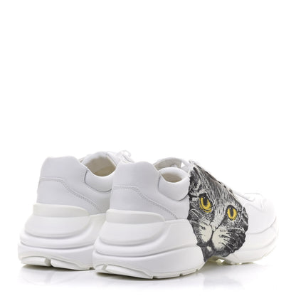Gucci Calfskin Mystic Cat Rhyton Sneakers 40 Great White 4 of 9