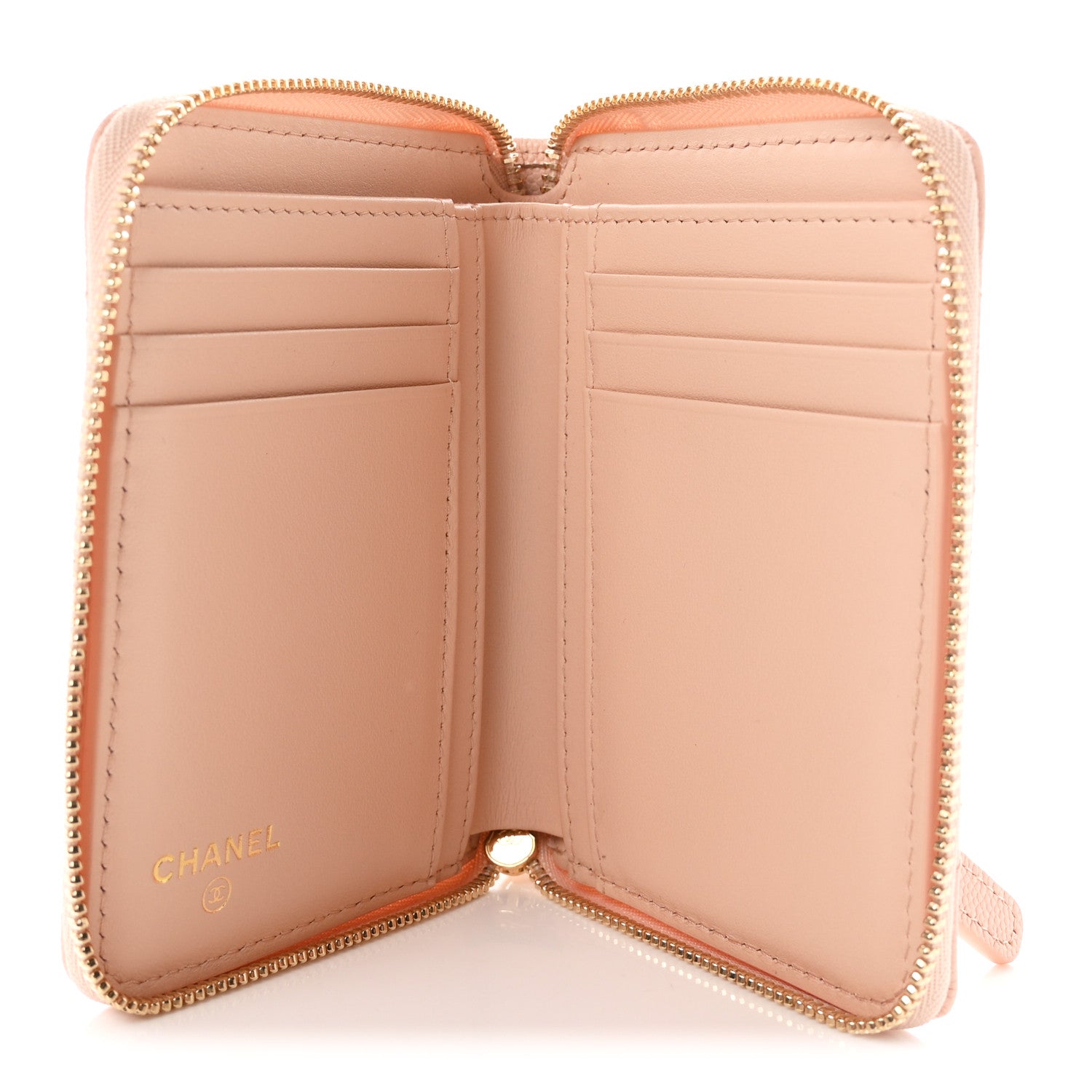 Chanel Caviar Crystal Quilted CC Zip Coin Purse Light Pink 5 of 9
