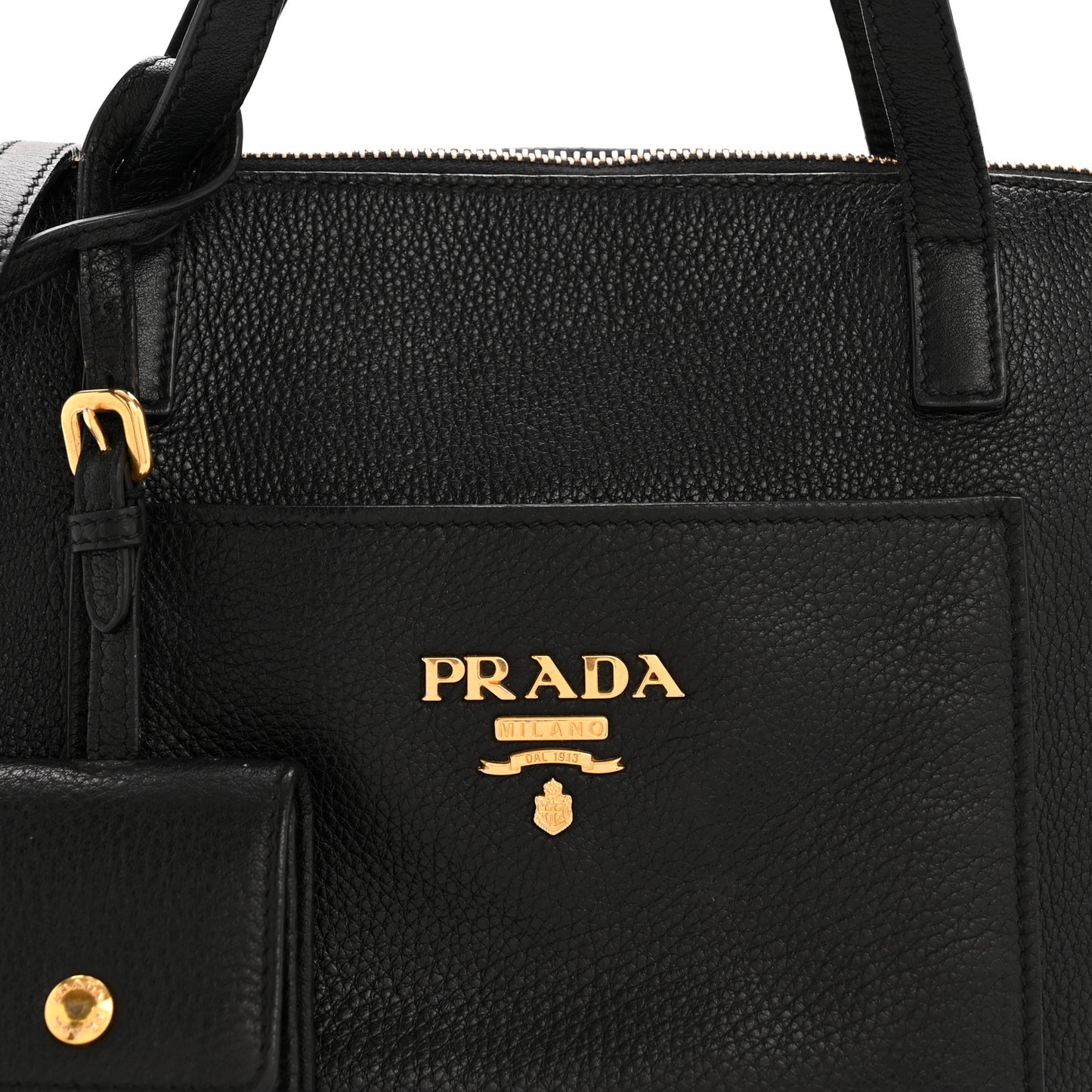 Vitello Daino Pocket Small Tote Black