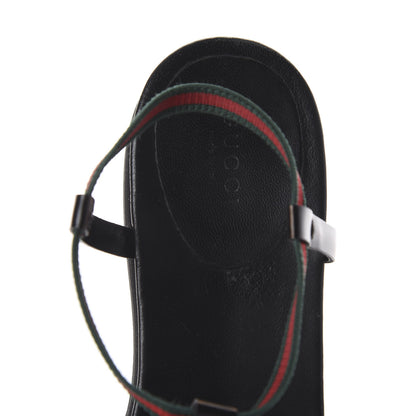 Gucci Calfskin Web Thong Sandals 41.5 Black 5 of 7