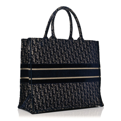 Christian Dior Oblique Velvet Book Tote Blue Multicolor 3 of 14