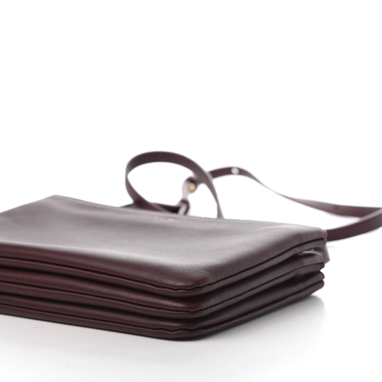 Celine Smooth Lambskin Small Trio Crossbody Bag Burgundy 8 of 9