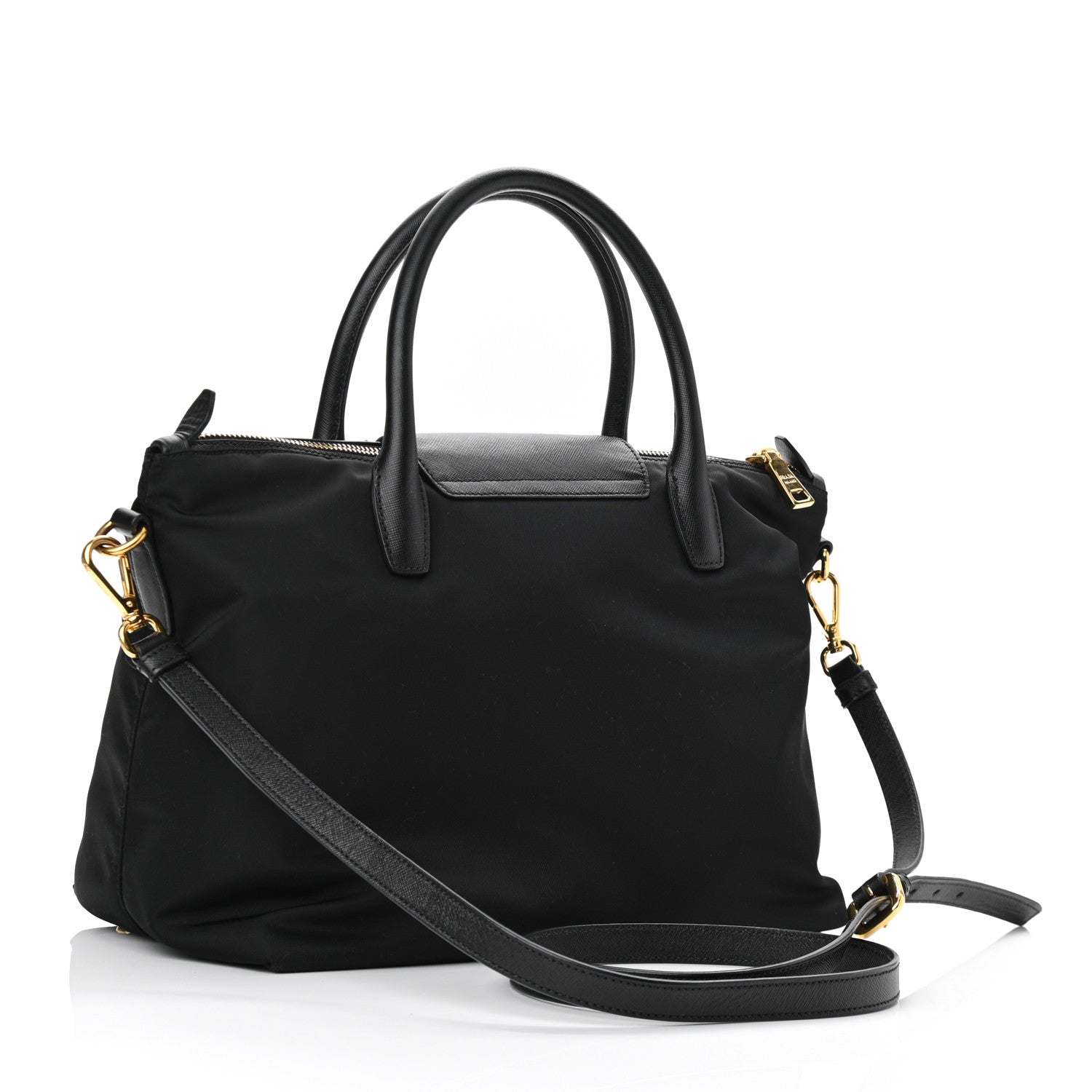 Prada Tessuto Nylon Saffiano Tote Black 3 of 9