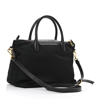Prada Tessuto Nylon Saffiano Tote Black 3 of 9