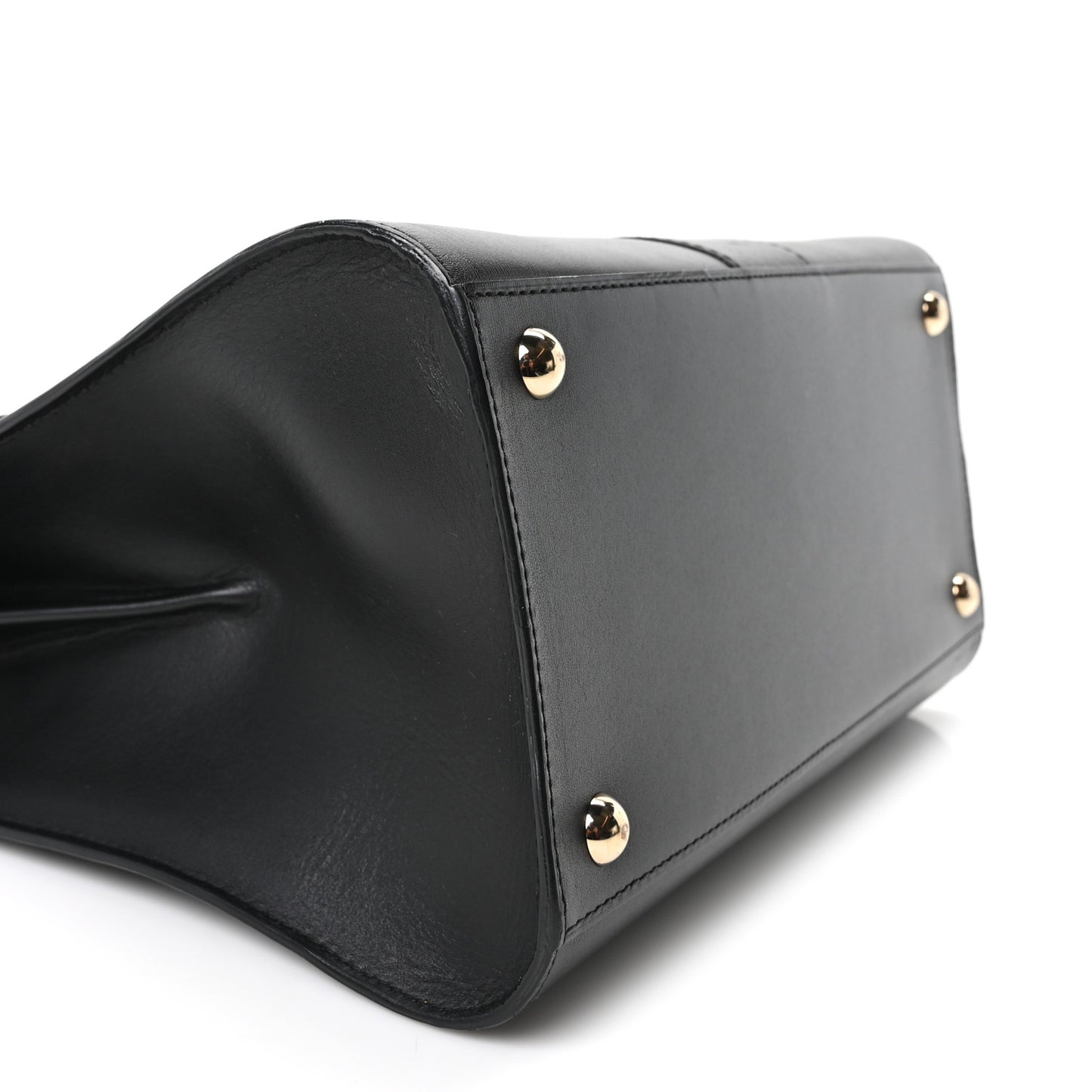 Box Calfskin MM Brillant Satchel Black Black