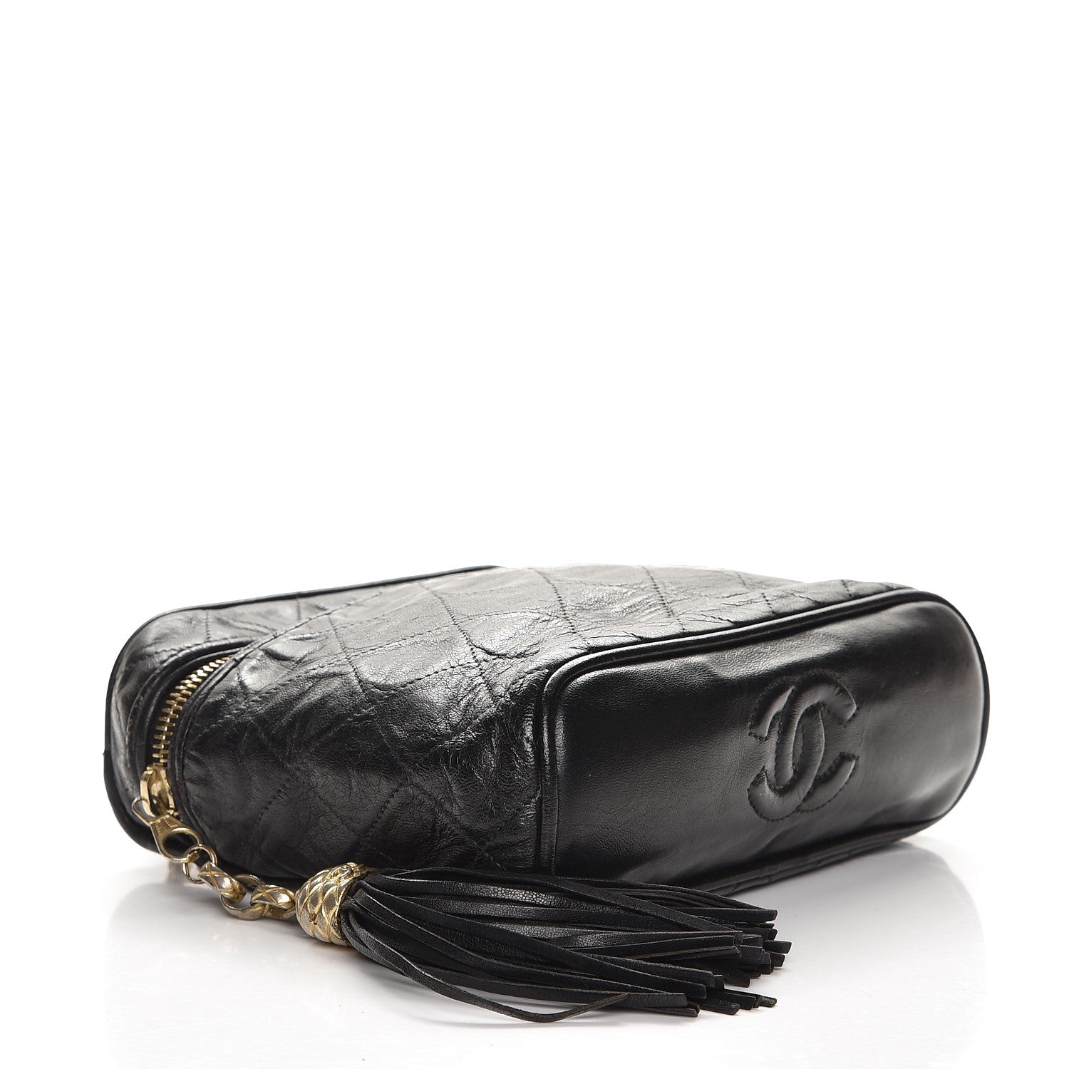 Chanel Lambskin Quilted Tassel Shoulder Bag Black 4 of 11